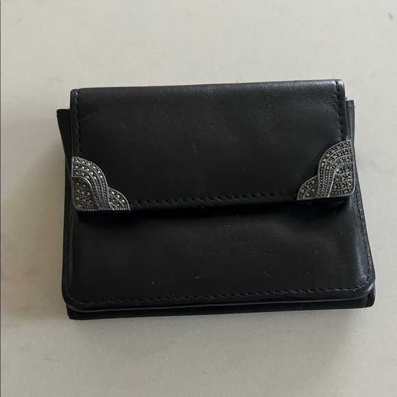 Judith Jack Accessories - Judith Jack Black Card Holder with Silver Corner Embellishments